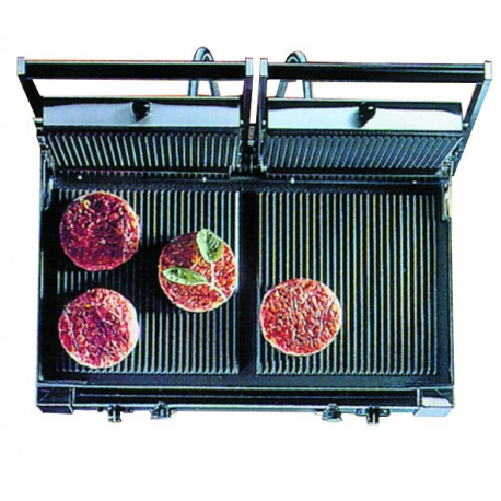 Grill Panini rainure haut et bas - double machoires - 550x255