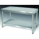 Table inox dim: 700x600 ouverte centrale avec étagère basse