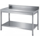 Table inox dim: 800x600 ouverte murale avec étagère basse