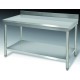 Table inox dim: 800x600 ouverte murale avec étagère basse