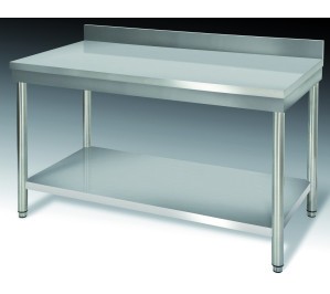 Table inox dim: 700x700 ouverte murale avec étagère basse