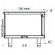 TABLE SOUBASSEMENT INOX 1200 X 700 DESSOUS FERMÉ PORTE COULLISSANTE CENTRALE